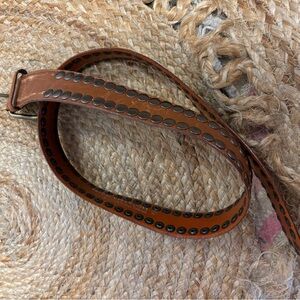Vitanuova Genuine Leather 4610 Bronze Studded Belt 34” Made in Florence, Italy